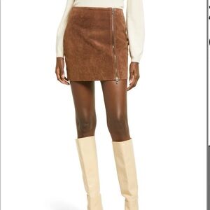 ‼️RARE‼️🎸BLANK NYC🎸🔥NWT🔥Zip Suede Mini Skirt in Caramel Macchiato—S